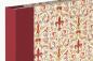 Preview: Notizbuch roter Leinenrücken, vergoldetes Florentinerpapier mit roter Lilie